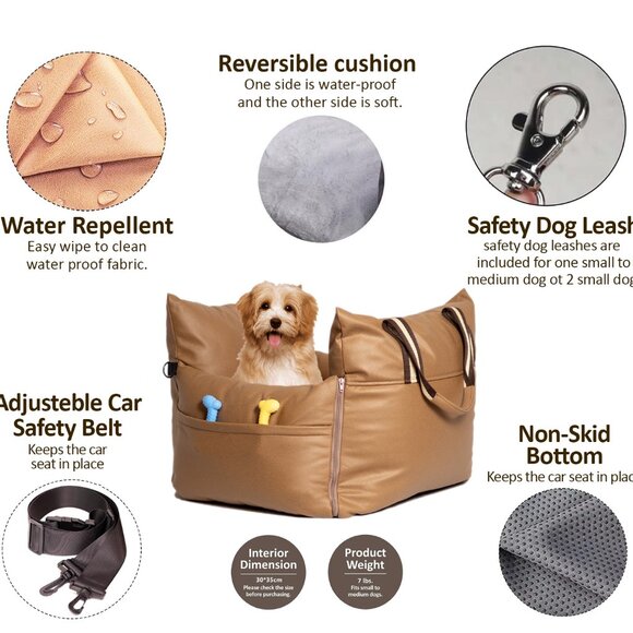 Dog Car Seat, Pet Car Seat for Small & Medium Dogs, Portable Travel Dog … - Picture 8 of 9